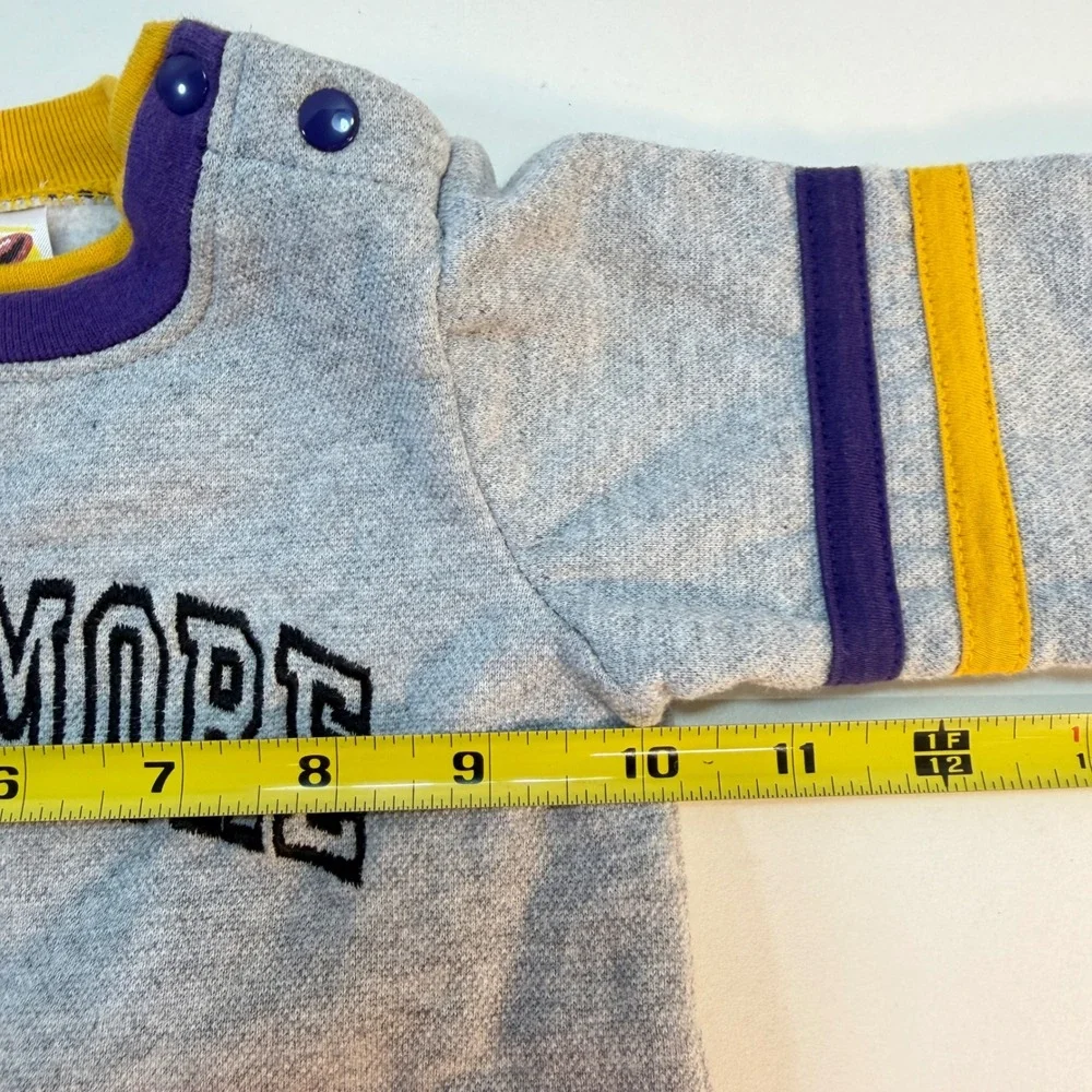 Baltimore Ravens NFL Play Football Bodysuit Baby 6/9 Mos Gray Long Sleeve Fleece